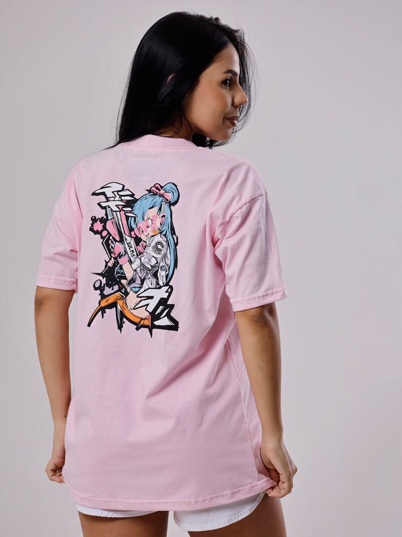 Camiseta oversized com estampa de Buma nas costas – estilo único e confortável