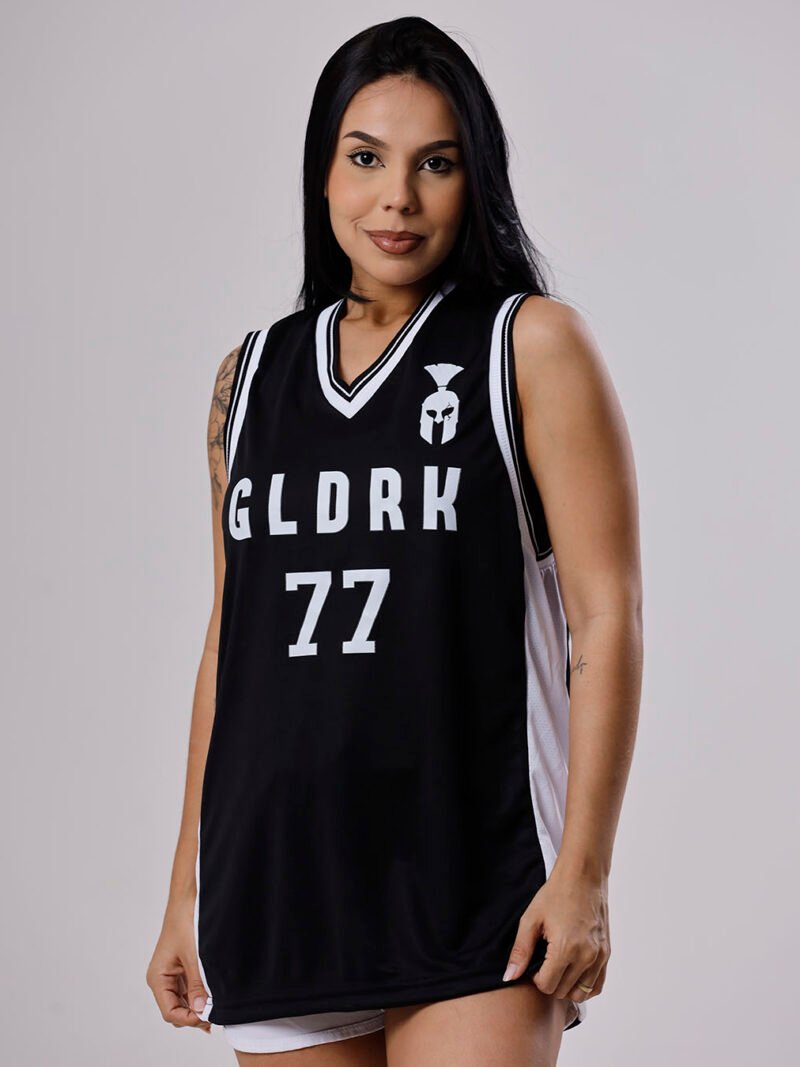 Regata Basqueteira Gladark 77 - Preta e Branca