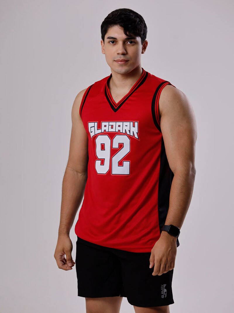 Regata Basqueteira Masculina Gladark 92 - Vermelha e Preta