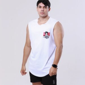 regata-estampada -goku-nuvem-voadora-branca-modelo-unissex-frente