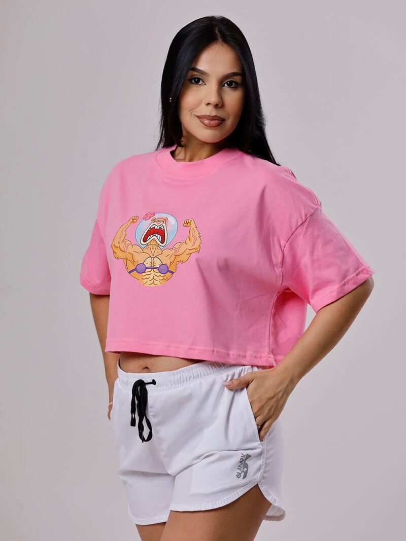 Tubarão Musculoso Cropped com Estampa Exclusiva