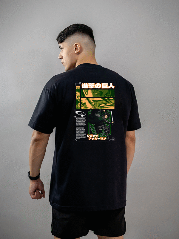 Camiseta Attack On Titan Levi Ackerman 2 Oversized