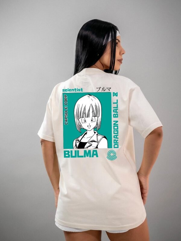 Camiseta Dragon Ball Z Bulma Corporação Capsula Oversized