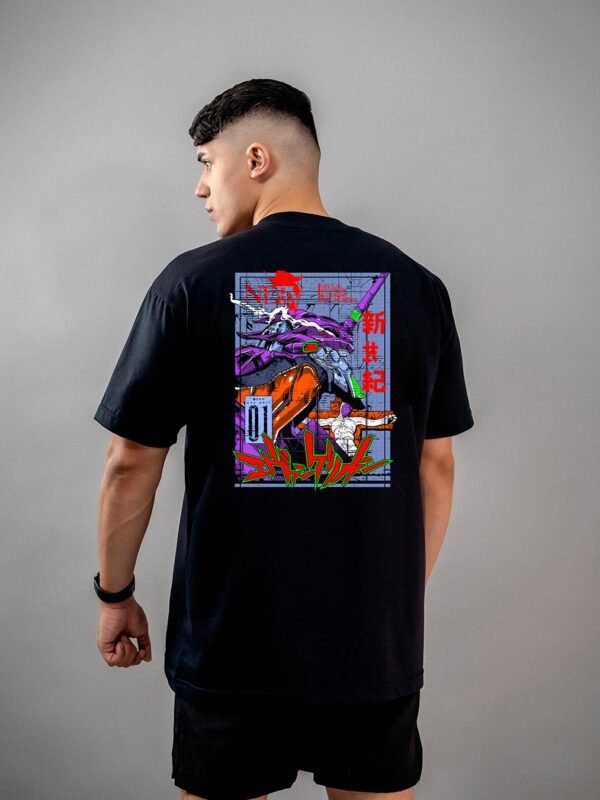 Camiseta Neon Genesis Evangelion | Unidade-01 Graffit Oversized