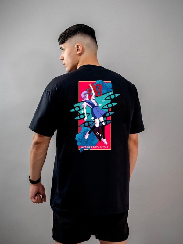 Camiseta Neon Genesis Evangelion | Rei Blue Roses Oversized