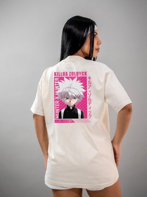 Camiseta Hunter x Hunter Killua Zoldyck Pink Oversized