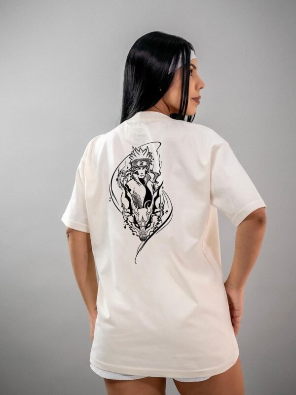 Camiseta Naruto | Naruto Kurama Mode Mangá Style Oversized