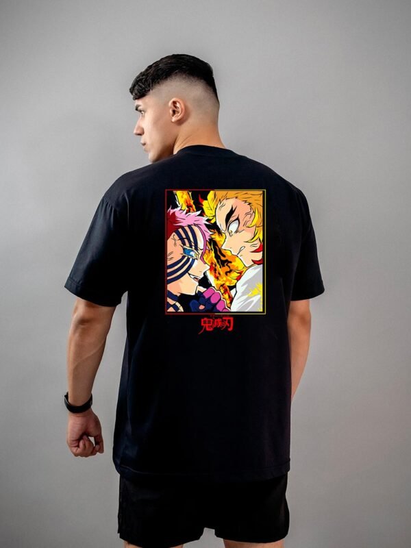 Camiseta Demon Slayer Rengoku vs Akaza Oversized