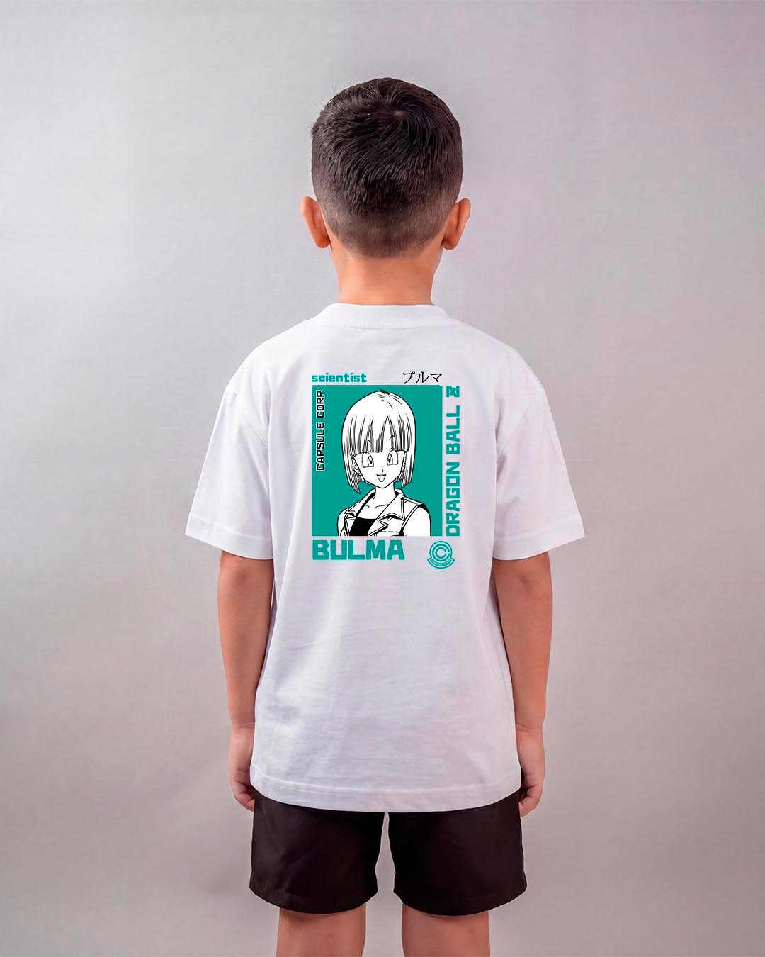 Camiseta Dragon Ball Z | Bulma Corporação Capsula Oversized Infantil