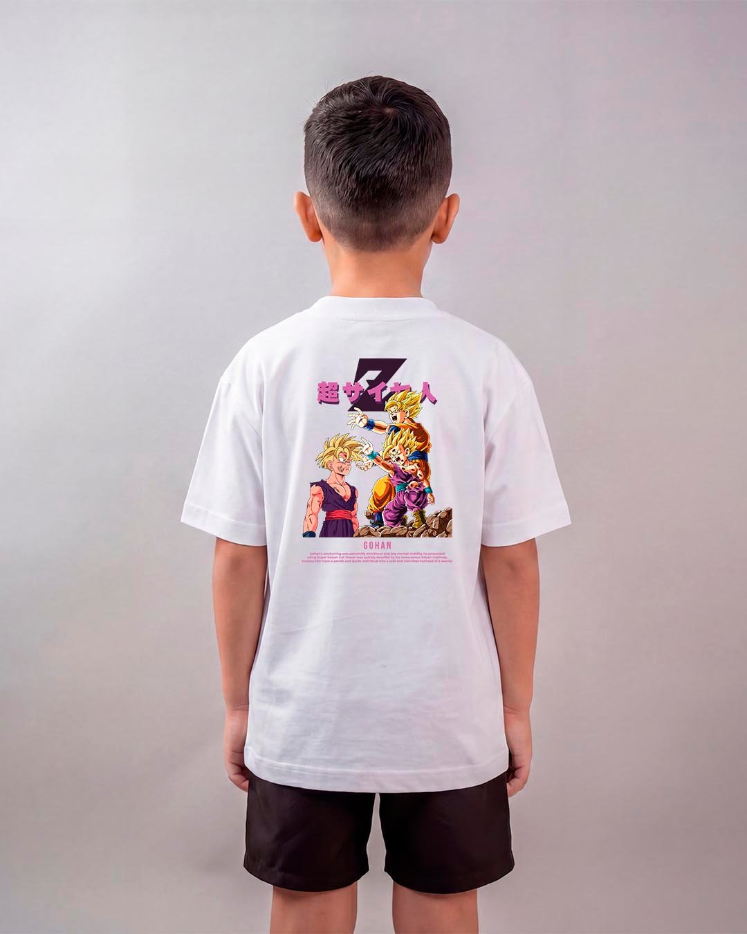 Camiseta Dragon Ball Z | Kamehameha Goku e Gohan Oversized Infantil