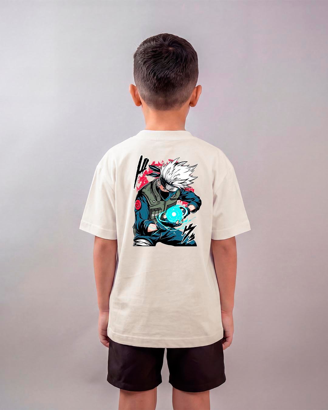Camiseta Naruto | Kakashi Rasengan Copy Oversized Infantil