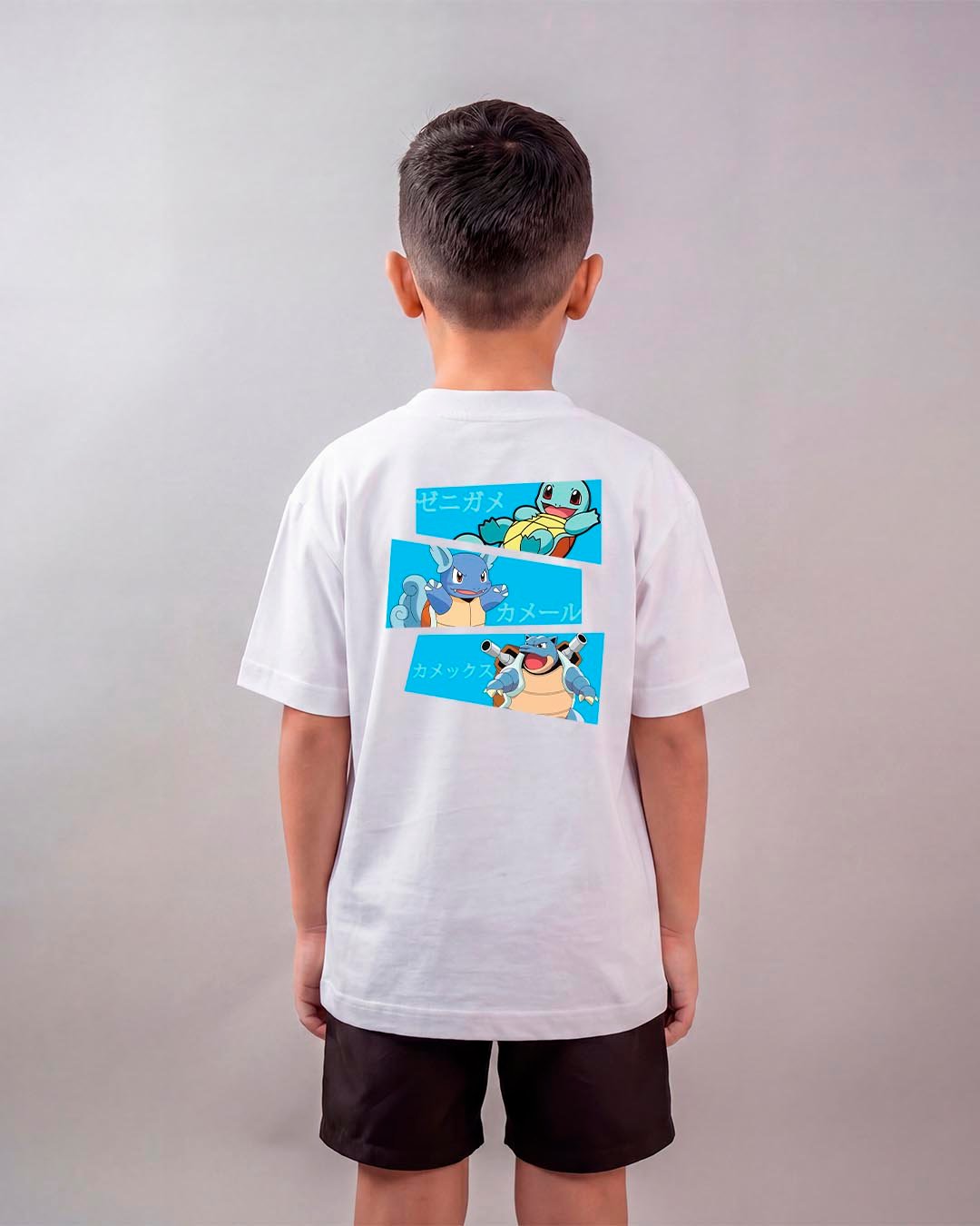 Camiseta Pokémon | Squirtle Evoluções Oversized Infantil