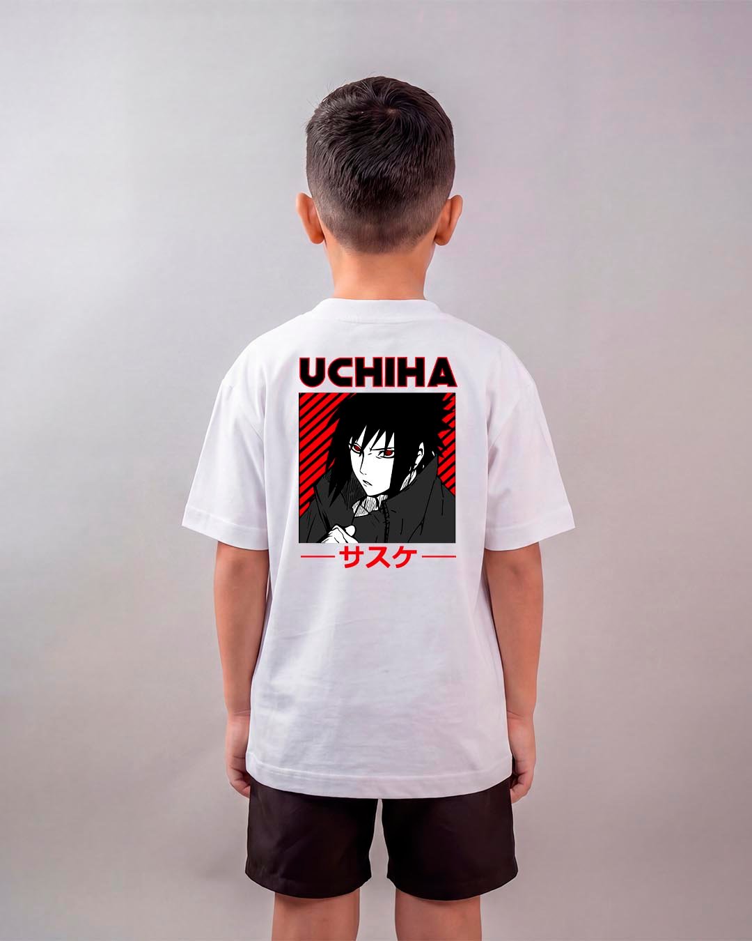 Camiseta Naruto | Sasuke Uchiha Mangekyou Sharingan Oversized Infantil