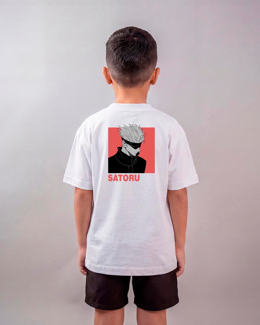Camiseta Jujutsu Kaisen Satoru Gojo Red Oversized Infantil