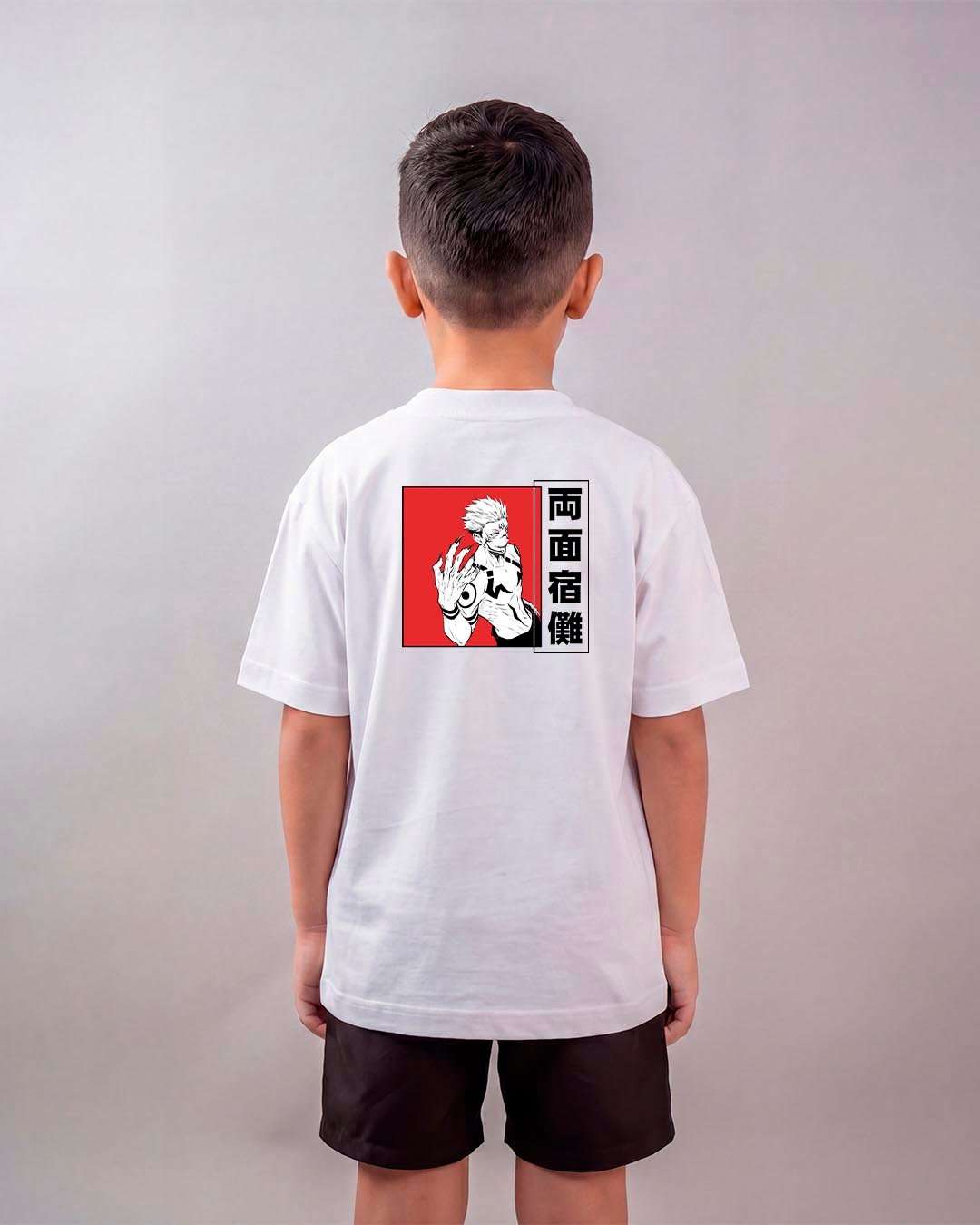 Camiseta Jujutsu Kaisen Sukuna Red Oversized Infantil
