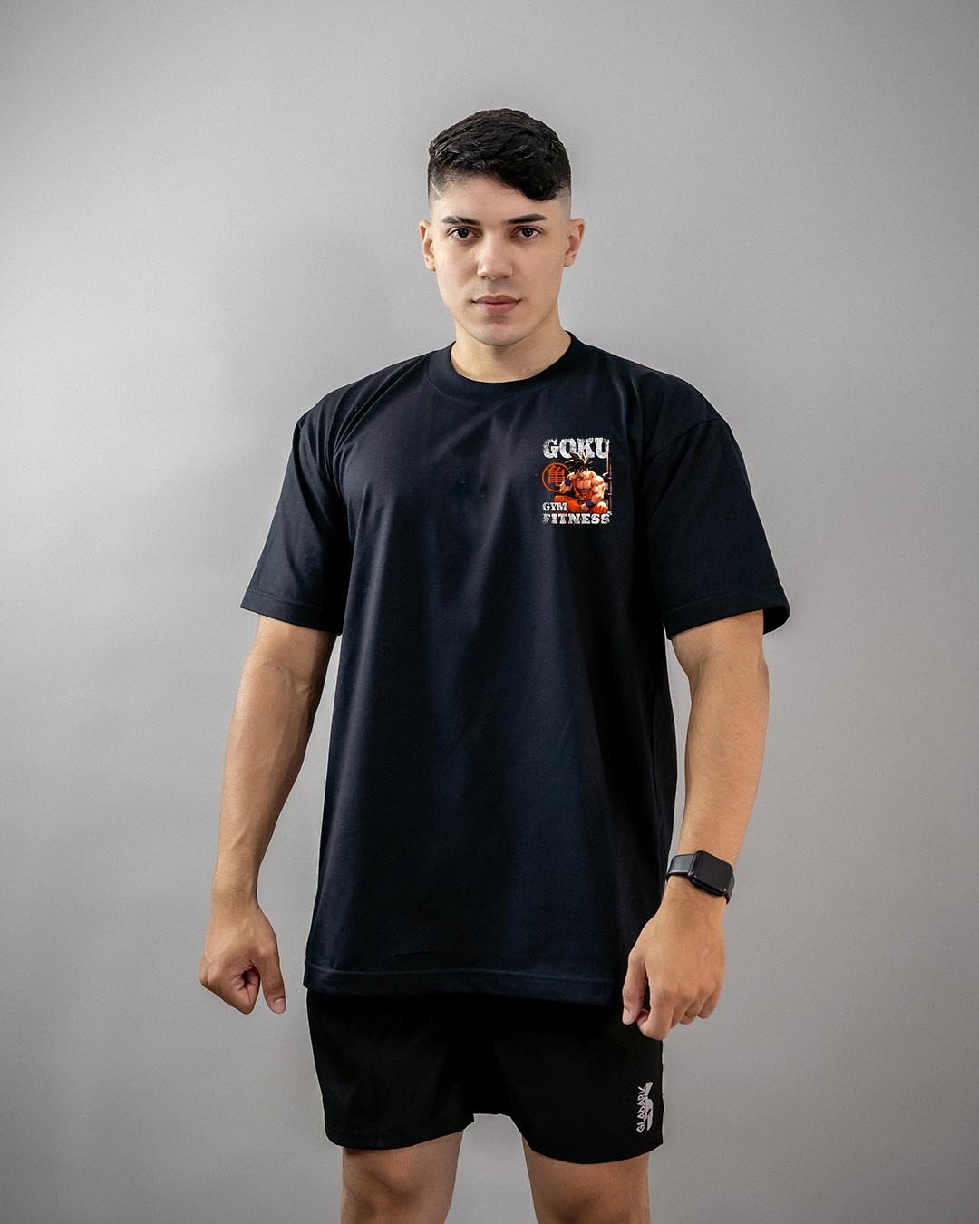 goku gym fitness preta frente