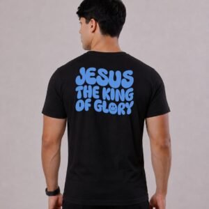Jesus the king of glory azul no preto