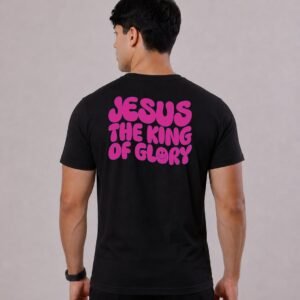 Jesus the king of glory azul no preto - Copia
