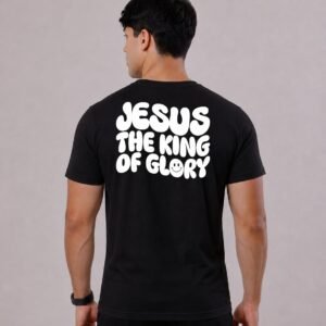 Jesus the king of glory branco no preto