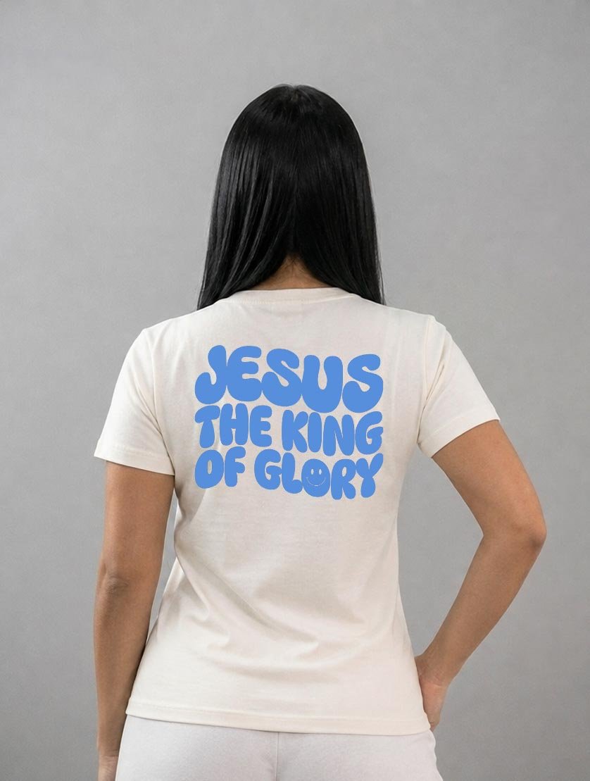 Camiseta Cristã | Jesus The King Of Glory Blue