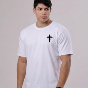 T-SHIRT BRANCA CRUZ FRENTE